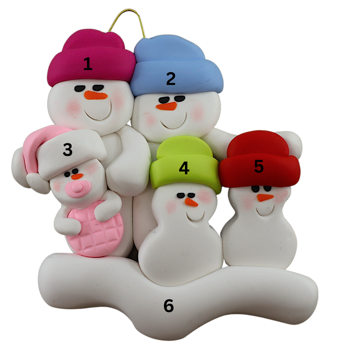 Pink Baby Family of 5 Ornament Ornamentopia