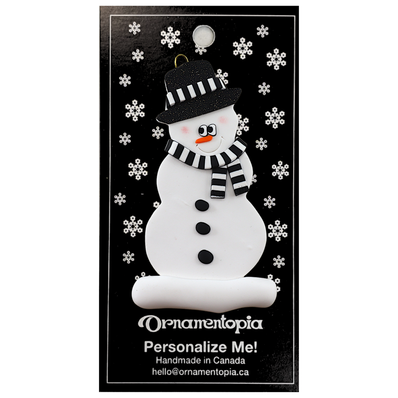 Black & White Snowman Christmas Ornament