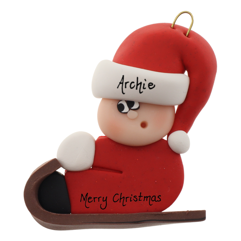 Toboggan Guy Christmas Ornament