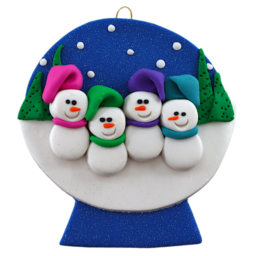 Snow Globe Family of 4 Ornament Ornamentopia