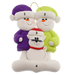 Snowman Couple with White Cat Ornament Ornamentopia