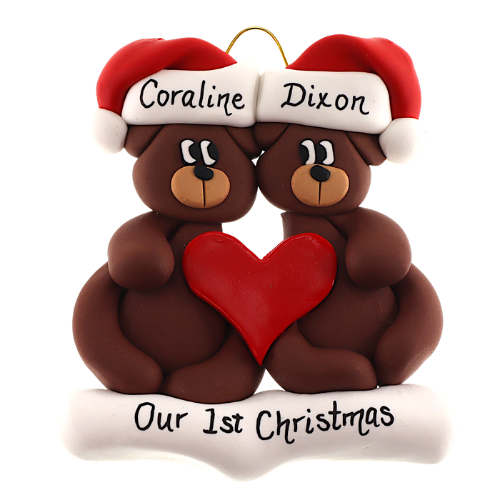 Holiday Bear Couple Ornament Ornamentopia