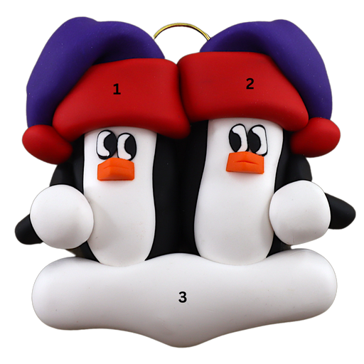 Holiday Penguin Couple Ornament Ornamentopia