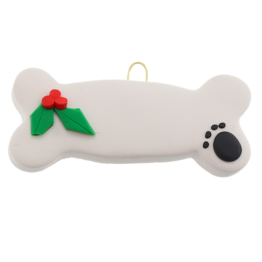 Dog Bone with Holly Ornament Ornamentopia