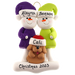 Snowman Couple with Tan Dog Ornament Ornamentopia