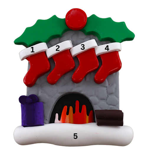Fireplace Family of 4 Ornament Ornamentopia