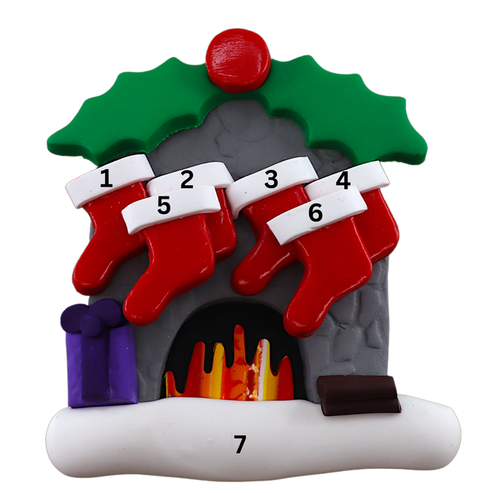 Fireplace Family of 6 Ornament Ornamentopia