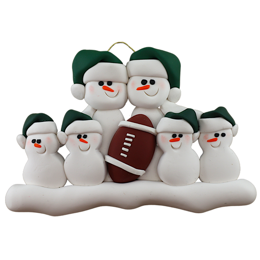 Football Snowmen Family of 6 Ornament Ornamentopia