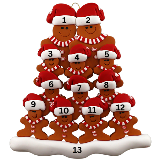 Gingerbread Family of 12 Ornament Ornamentopia