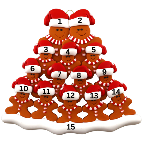 Gingerbread Family of 14 Ornament Ornamentopia