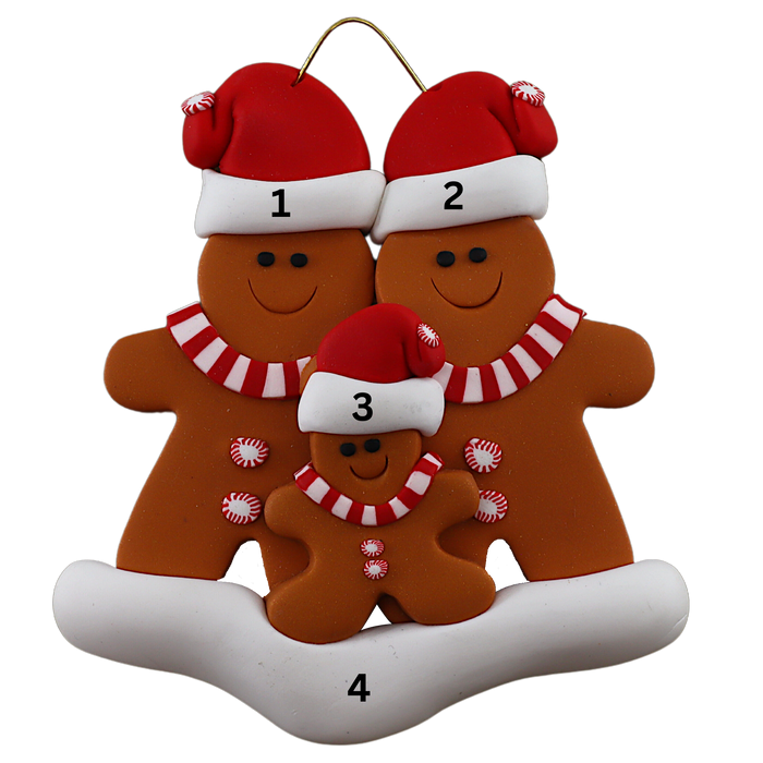 Gingerbread Family of 3 Ornament Ornamentopia
