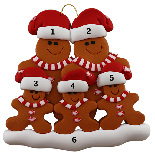 Gingerbread Family of 5 Ornament Ornamentopia