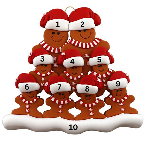 Gingerbread Family of 9 Ornament Ornamentopia