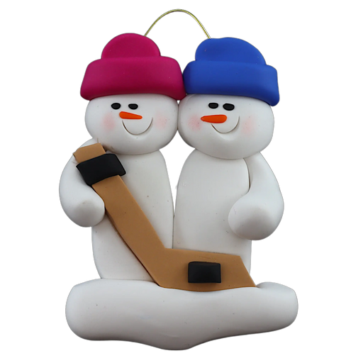 Hockey Snowmen Family of 2 Ornament Ornamentopia