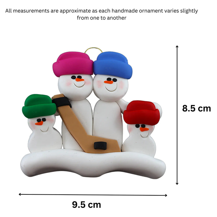 Hockey Snowmen Family of 4 Ornament Ornamentopia
