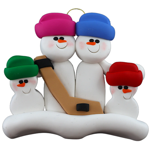 Hockey Snowmen Family of 4 Ornament Ornamentopia