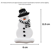 Holiday Black & White Snowman Ornament Ornamentopia