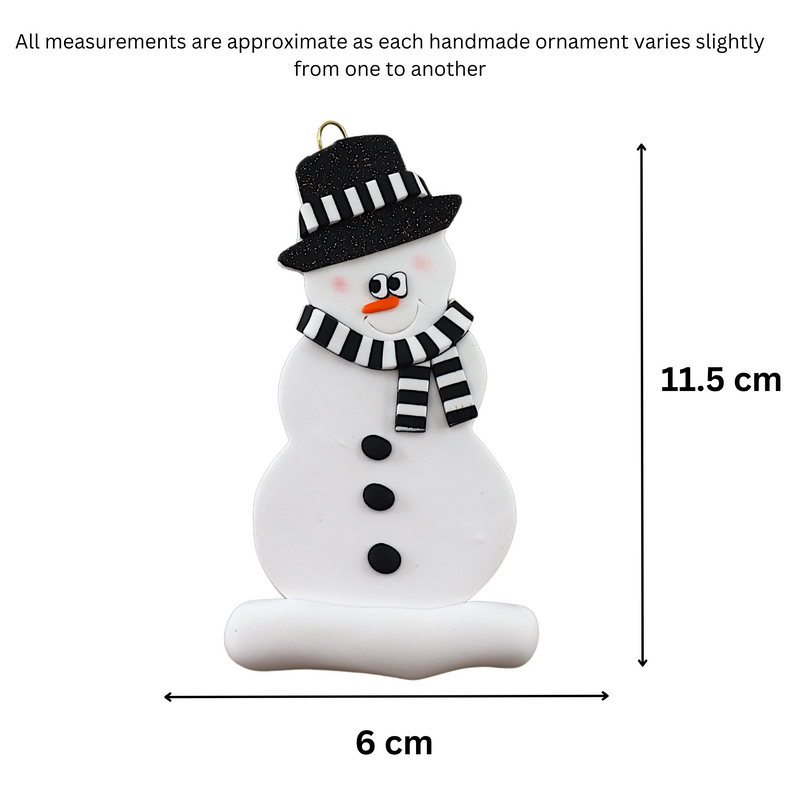 Holiday Black & White Snowman Ornament Ornamentopia