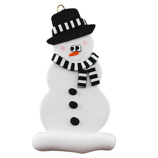 Holiday Black & White Snowman Ornament Ornamentopia