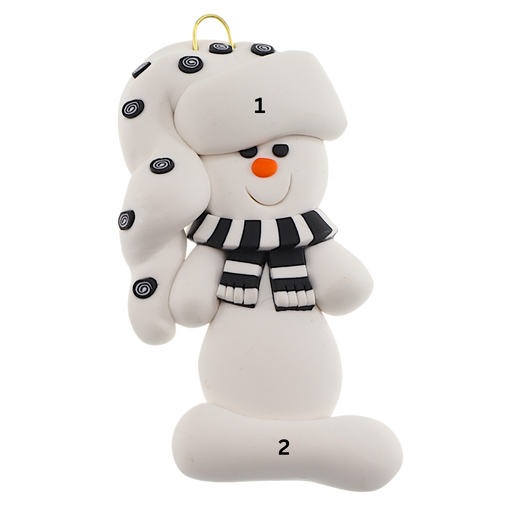 Holiday Black & White Snowman with Toque Ornament Ornamentopia