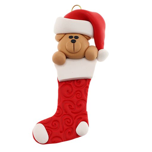 Holiday Bear in Stocking Ornament Ornamentopia