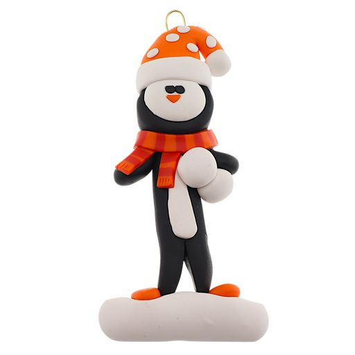 Holiday Adventure Penguin Ornament - Orange Ornamentopia