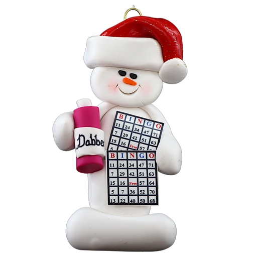 Snowman Bingo Player Ornament Ornamentopia