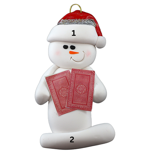 Snowman Card Player Ornament Ornamentopia