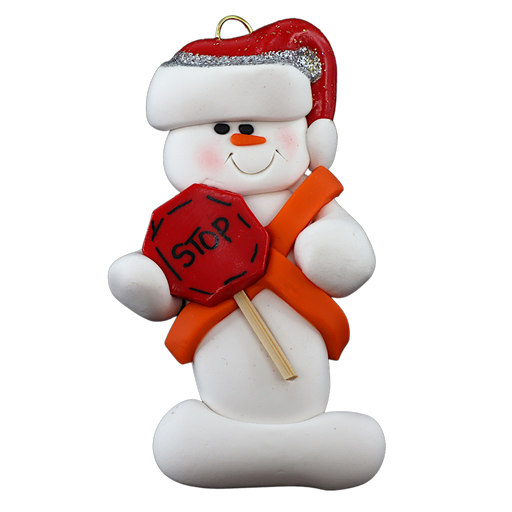 Snowman Crossing Guard Ornament Ornamentopia