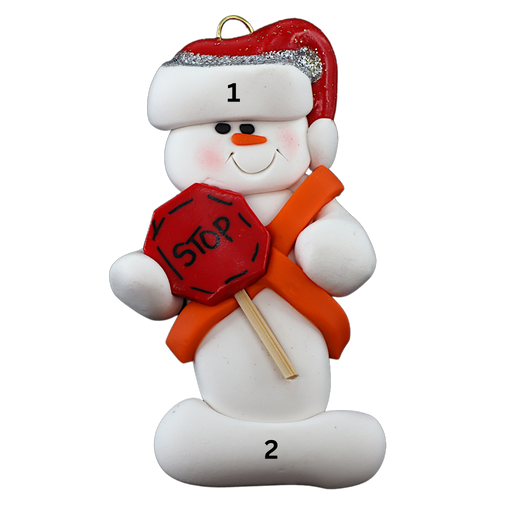 Snowman Crossing Guard Ornament Ornamentopia