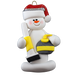Snowman Curler Ornament - Yellow Ornamentopia