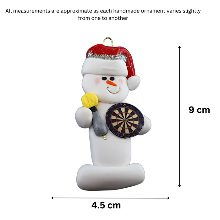 Snowman Dart Player Ornament Ornamentopia
