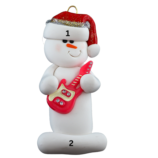 Snowman Guitar Player Ornament - Pink Ornamentopia
