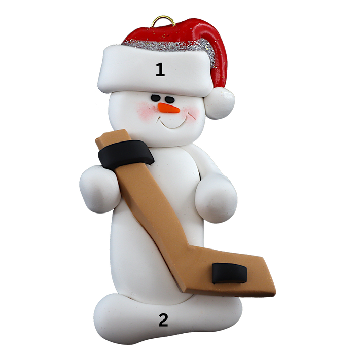 Snowman Hockey Player Ornament Ornamentopia