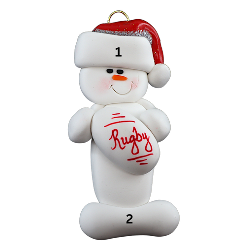 Snowman Rugby Player Ornament Ornamentopia