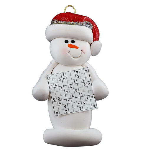 Snowman Sudoku Player Ornament Ornamentopia