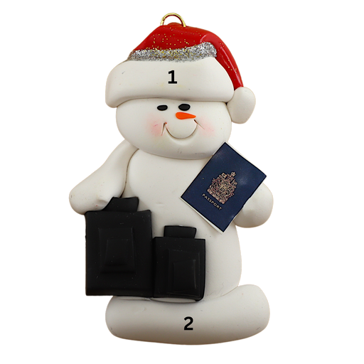 Snowman Traveler Ornament Ornamentopia