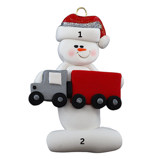 Snowman Trucker Ornament Ornamentopia