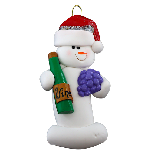 Snowman Wine Lover Ornament Ornamentopia