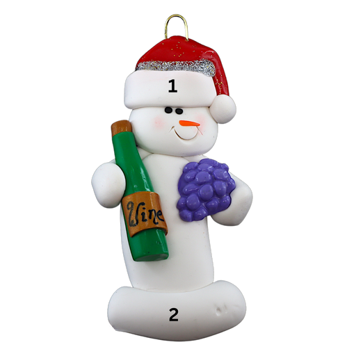 Snowman Wine Lover Ornament Ornamentopia