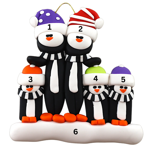 Penguin Family of 5 Ornament Ornamentopia