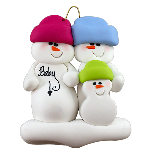Expecting Snowmen Family of 3 Ornament Ornamentopia