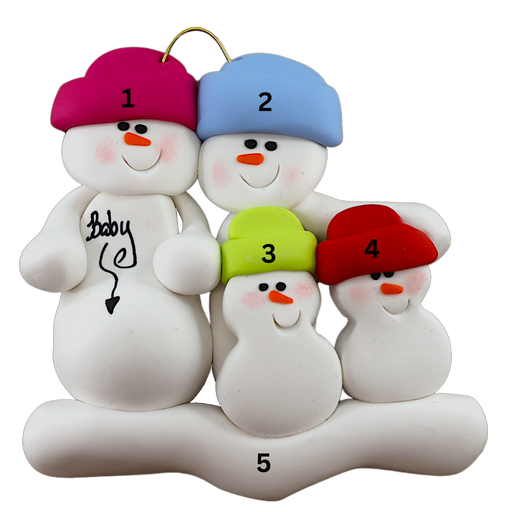 Expecting Snowmen Family of 4 Ornament Ornamentopia