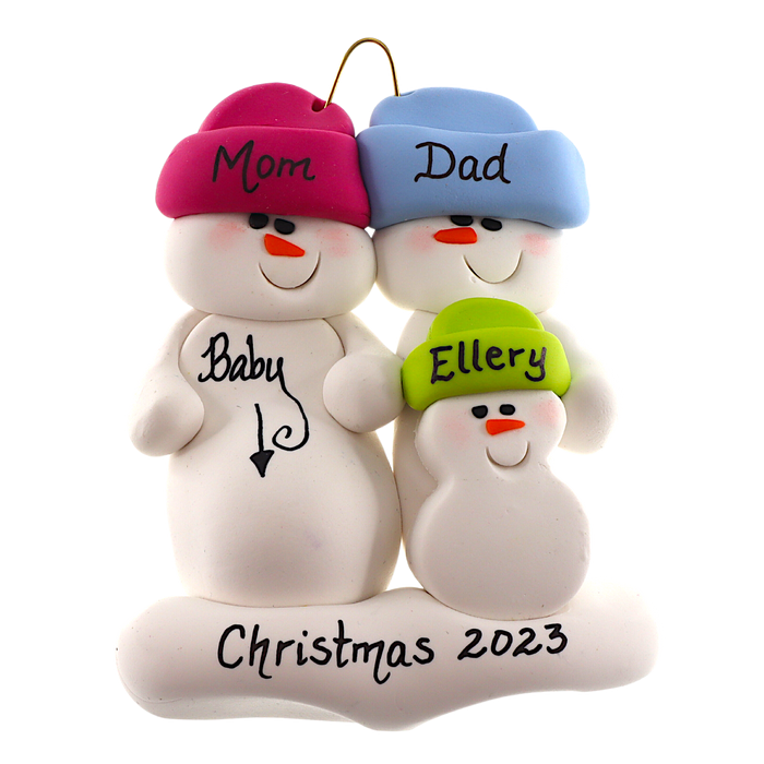 Expecting Snowmen Family of 2 Ornament Ornamentopia