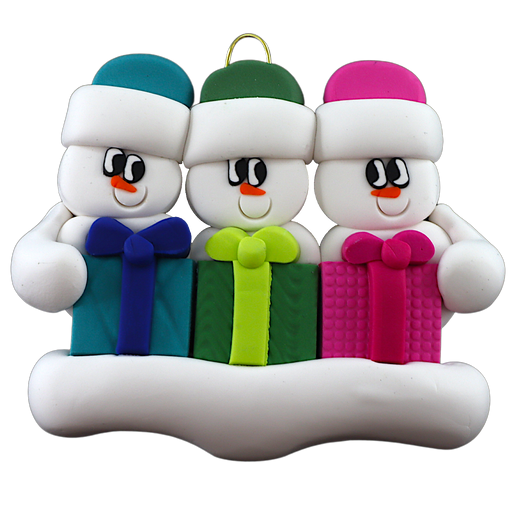 Present Snowmen Family of 3 Ornament Ornamentopia