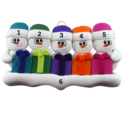 Present Snowmen Family of 5 Ornament Ornamentopia
