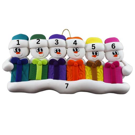 Present Snowmen Family of 6 Ornament Ornamentopia
