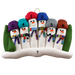 Colourful Scarf Snowmen Family of 6 Ornament Ornamentopia
