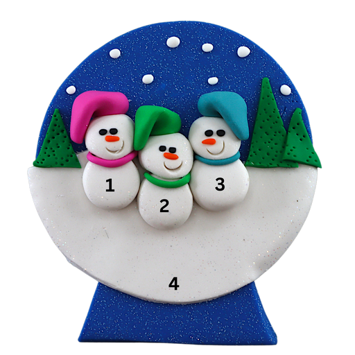Snow Globe Family of 3 Ornament Ornamentopia
