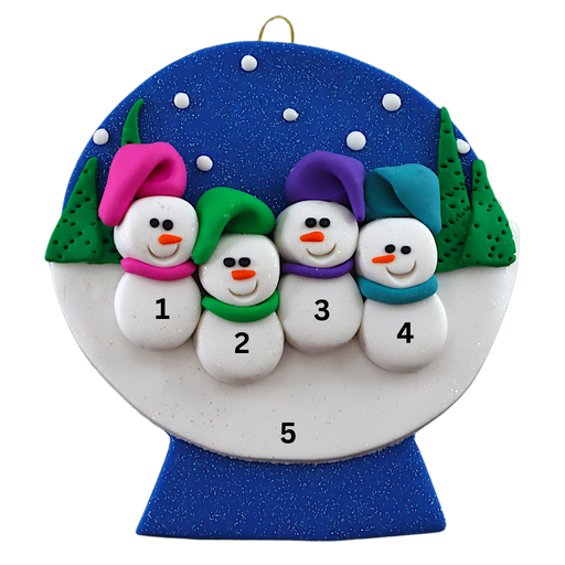 Snow Globe Family of 4 Ornament Ornamentopia